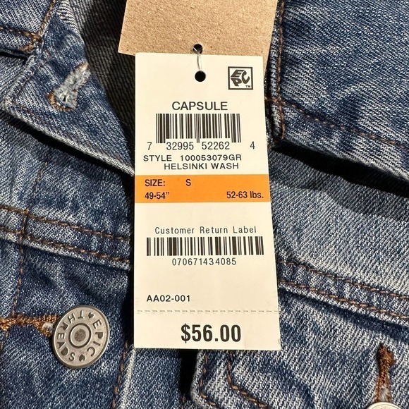NWT Epic Threads Raw Hem Cropped Denim Jacket Girls Small - Picture 7 of 8